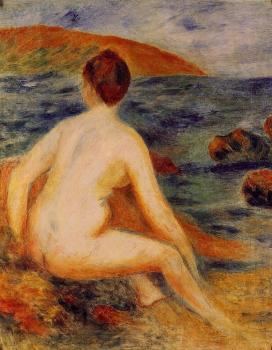 皮埃爾 奧古斯特 雷諾阿 Nude Bather Seated by the Sea 皮埃爾 奧古斯特 雷諾阿 Nude Bather Seated by the Sea